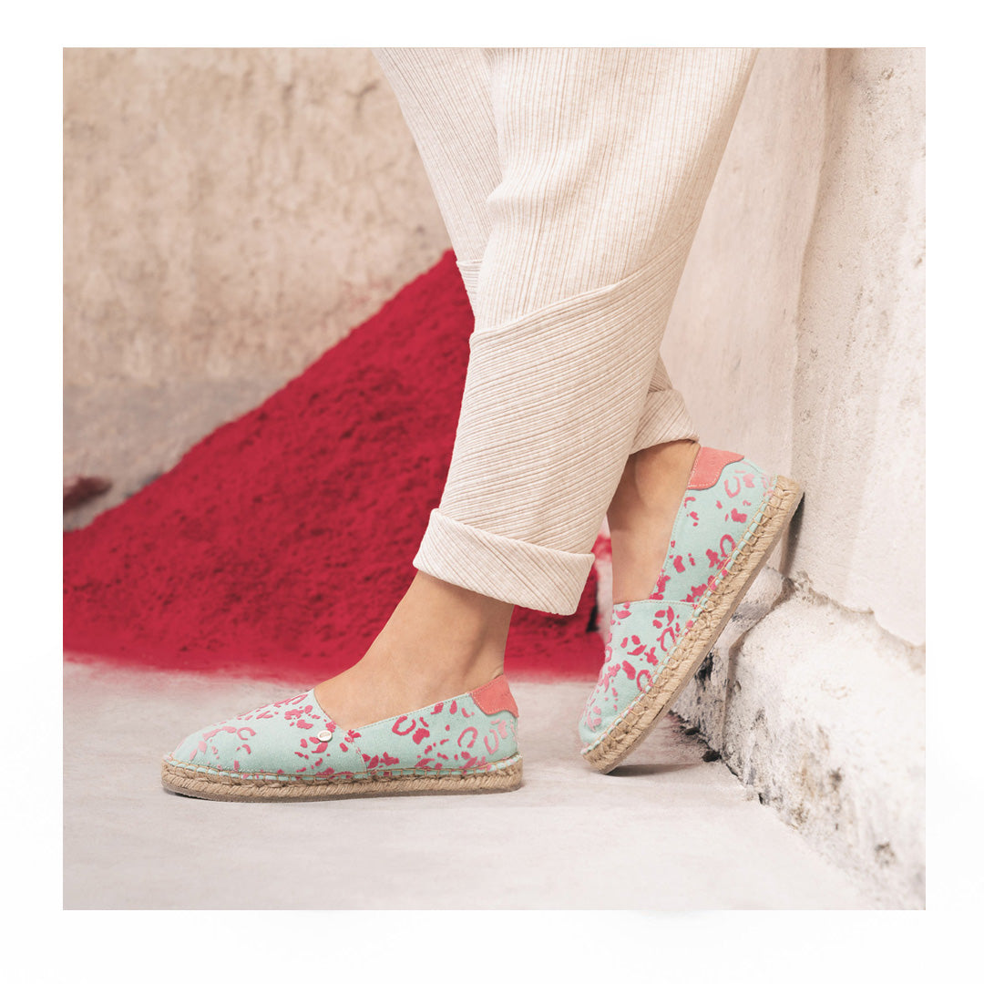Premium Stamped Espadrilles | Embrace Your Peculiarities | WATERCOLOR | MINT LEOPARD