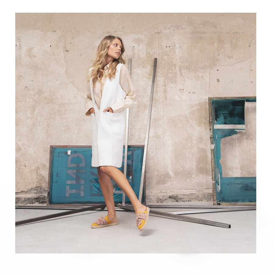 Premium Stamped Mules | Be True, Be Wild | MUSE | YELLOW CLOUD