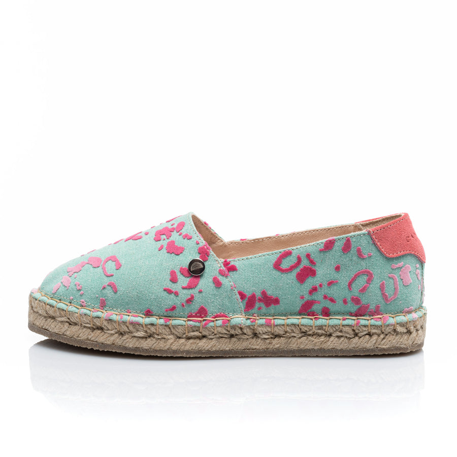 Premium Stamped Espadrilles | Embrace Your Peculiarities | WATERCOLOR | MINT LEOPARD