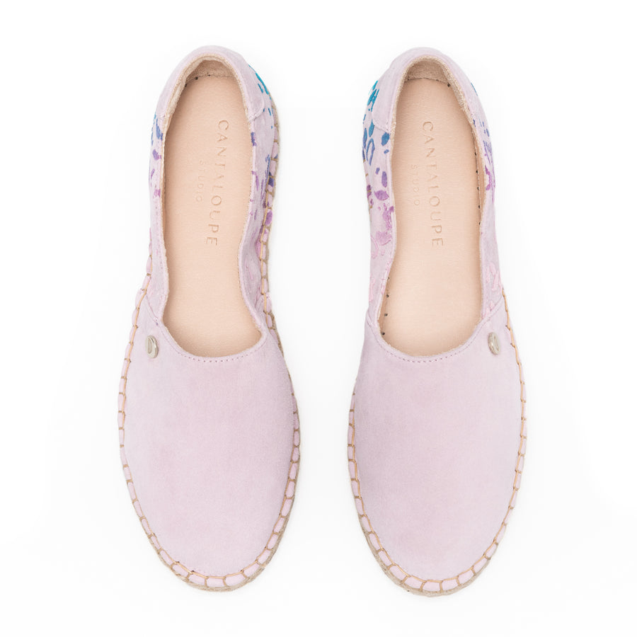 Premium Stamped Espadrilles | Embrace Your Peculiarities | WATERCOLOR | LILAC LEOPARD