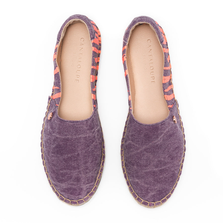 Premium Stamped Espadrilles | You are the Artist and the Art | WATERCOLOR | PURPLE ZEBRA