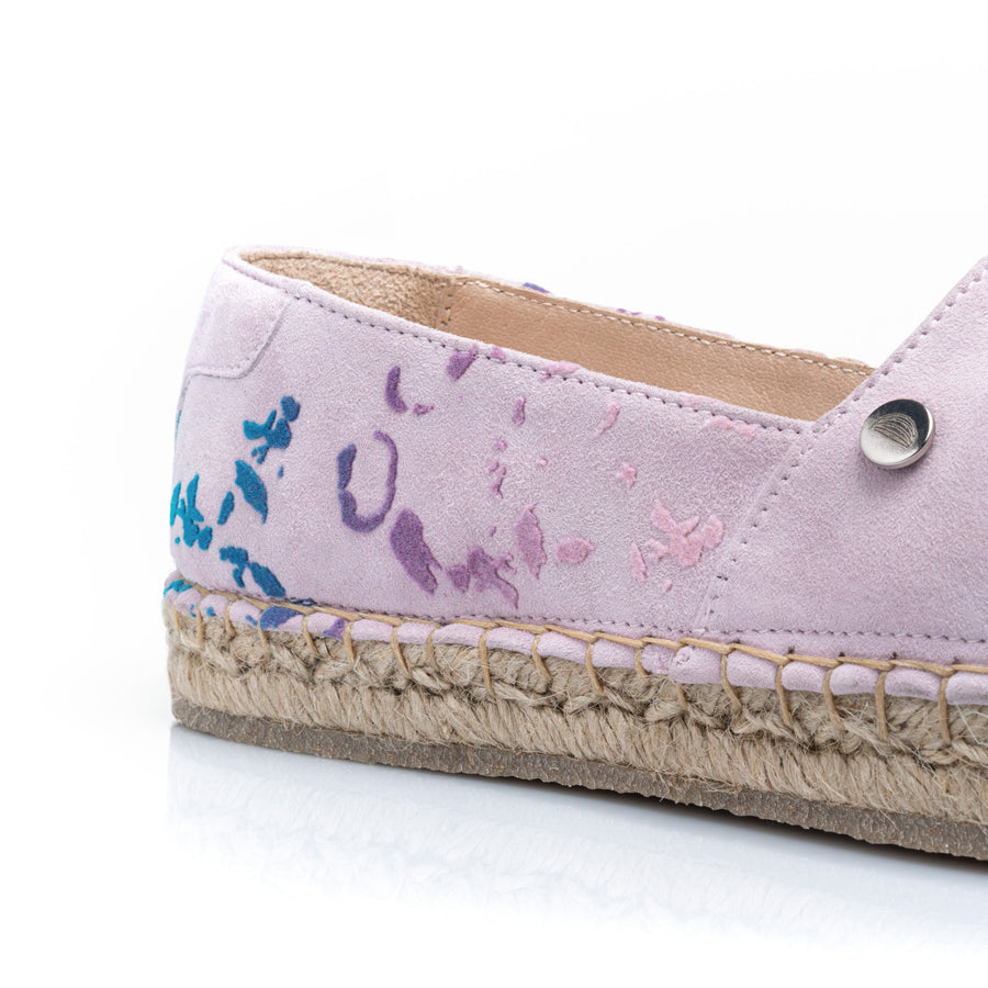 Premium Stamped Espadrilles | Embrace Your Peculiarities | WATERCOLOR | LILAC LEOPARD